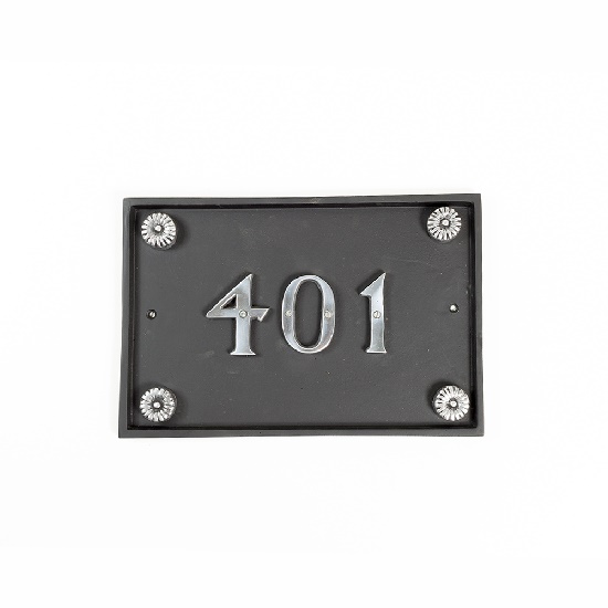 PLACA PARA NUMERAÇÃO RETANGULAR ROSETINHAS POL