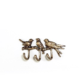 PORTA CHAVES PÁSSAROS BRONZE